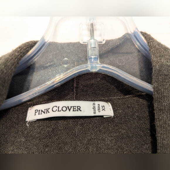 NWT Pink Clover gray green cable Knit open front Cardigan Sweater Grandma sz XS - Picture 5 of 7